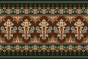 Ikat ethnic embroidery design pattern. This pattern design for fabric, textile, wallpaper.
