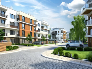 New luxury residential buildings, stylish office building, Premium Apartments and flat building, City building