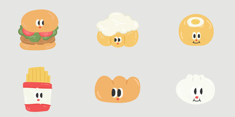 Cute cartoon food sticker illustration