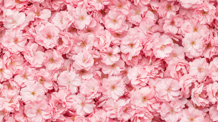 Blossoming Cherry Blossom Seamless Texture in Vibrant Pink Tones under Soft Sunlight