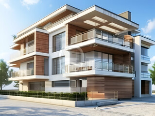 New luxury residential buildings, stylish office building, Premium Apartments and flat building, City building