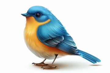 Fototapeta premium Bird icon isolated, color birds illustration, realistic style animal, popular bird species drawing on white