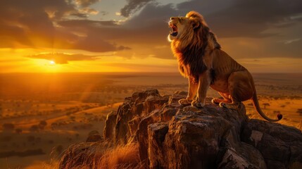 The mighty roar of the lion from the mountaintop