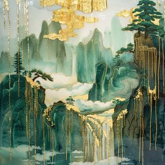Chinese traditional painting of landscape