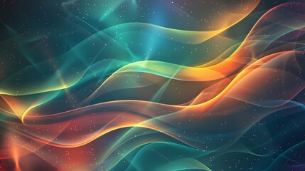 Fototapeta premium Abstract Wavy Background with Glowing Lights