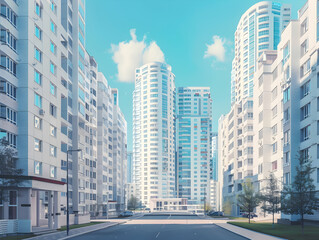 New luxury residential buildings, stylish office building, Premium Apartments and flat building, City building