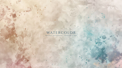 Abstract horizontal watercolor background. Neutral light colored empty space background illustration