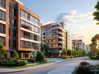 New luxury residential buildings, stylish office building, Premium Apartments and flat building, City building