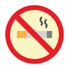 No Smoking Vector Flat Icon Design