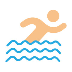 Swimming Vector Flat Icon Design
