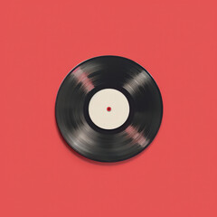 Obraz premium Vintage Vinyl Record Icon – Nostalgic Minimalist Digital Illustration