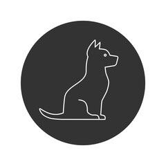 Dog line icon silhouette vector. Farm animals collection. Pet flat sign