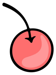 Cherries and sweet cherries, cherry and fruits. Berries and berry, food, meal, illustration