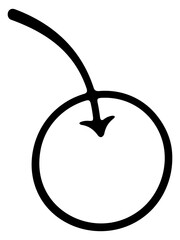 Cherries and sweet cherries, cherry and fruits. Berries and berry, food, meal, illustration