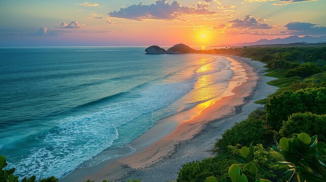 Tranquil Sunset at Playa Zipolite Oaxaca - Relaxation and Serenity in Mexico