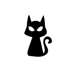 Halloween black cat illustration 