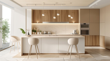 Scandinavian Simplicity: A Modern Kitchen in Beige