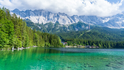 Zuckspitze, Eibsee, Berge, Wasser, Landschaft, Natur 