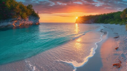 Serene Sunset at Carters Beach Nova Scotia - Secluded Gem with White Sands and Turquoise Waters