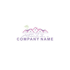 real-estate logo design with soft color
