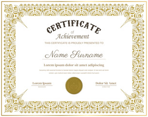 Contemporary Certificate Design Modern Lines  Exclusive Badges