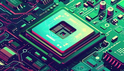 CPUs are the silent jugglers of digital tasks, multitasking with seamless efficiency: Illustrate a CPU juggling multiple tasks, symbolizing its ability to handle complex computations and operations
