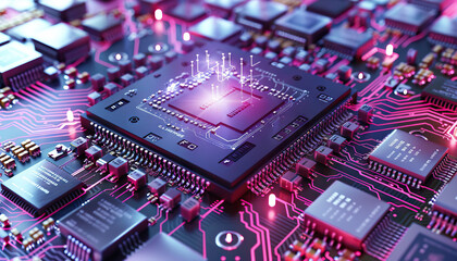 CPUs are the silent jugglers of digital tasks, multitasking with seamless efficiency: Illustrate a CPU juggling multiple tasks, symbolizing its ability to handle complex computations and operations si