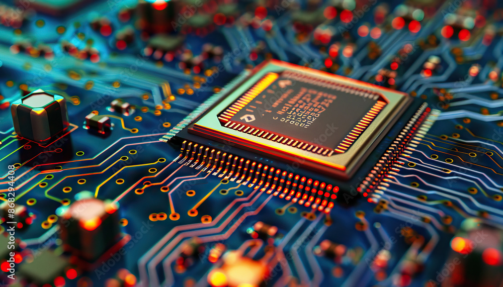 Poster computer chips are the silent scholars of digital knowledge, storing information with care: visualiz
