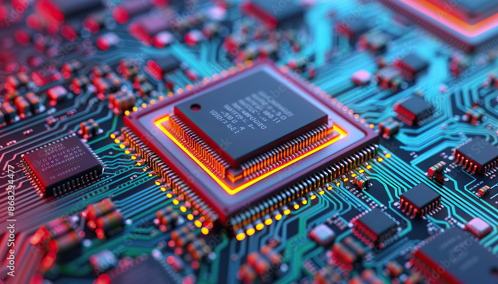 Poster computer chips are the silent scholars of digital knowledge, storing information with care: visualiz