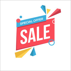 Red and Blue Promotion Banner for Special Offers