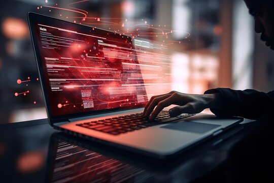 coding html and programming on screen laptop, development