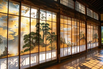 Ruriko-in Temple with colorful maple leaves or fall foliage in autumn season. Colorful trees, Kyoto, Kansai, Japan. Nature landscape background.