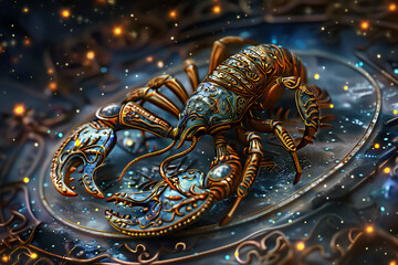 Intricate image of Scorpio zodiac sign, highlighting its mystic symbols and astrological significance in vibrant colors.