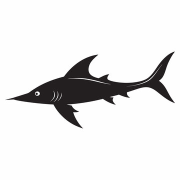 recommend clip art: saw fish cartoon isolated on white