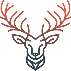 new style deer head animal silhouette like the logo  vector