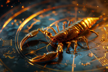 Intricate image of Scorpio zodiac sign, highlighting its mystic symbols and astrological significance in vibrant colors.