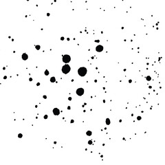 Splatter black brush splash element on white background. Vector