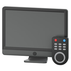 monitor and remote 3D Icon Illustration