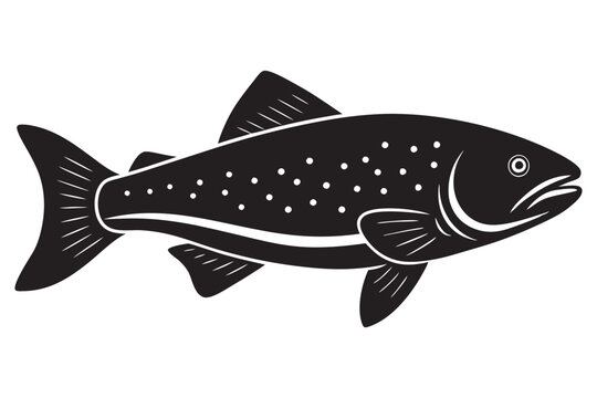 recommend clip art: Simple vector trout fish silhouette