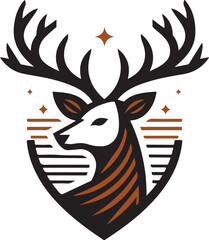 new style deer head animal silhouette like the logo  vector