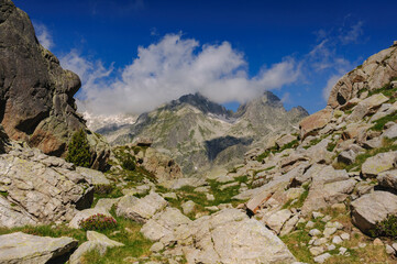 Besiberris, Punta Harlé and Pa de Sucre seen from near the Ventosa i Calvell refuge (Boí Valley, Catalonia, Spain, Pyrenees)