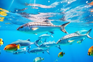 Diverse marine life  colorful fish and vibrant coral in the maldives, an underwater paradise