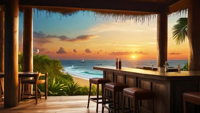 Mini bar in the beach,  smooth looping video