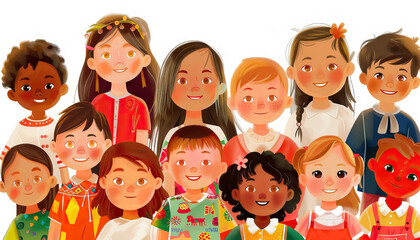 Gen Alpha are the global citizens, aware of global issues and connected to the world: Visualize a group of Gen Alpha children learning about different cultures and countries, symbolizing their global 