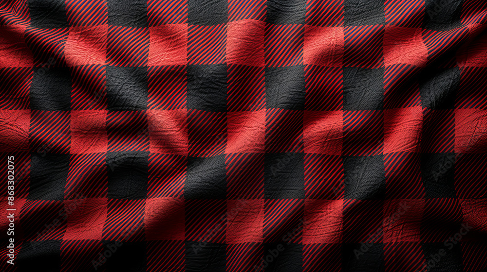 Wall mural red and black plaid pattern - Wall murals