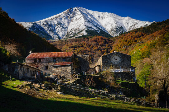 La Preste, near Prats de Moll&oacute;, in the Vallespir region in autumn (Pyrenees-Orientales, France)
