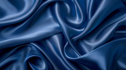luxurious blue satin fabric texture waves