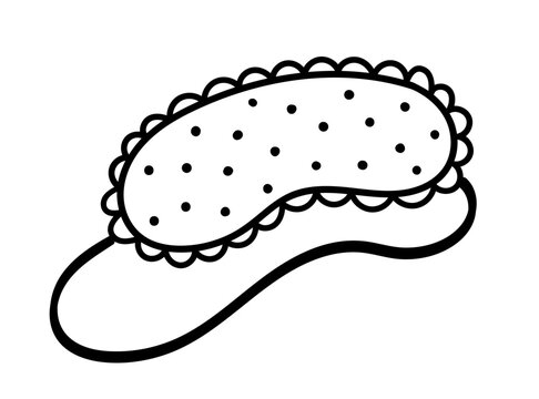 recommend clip art: Line art vector illustration of sleeping mask