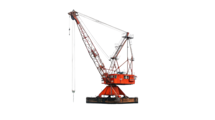Building crane on transparent background