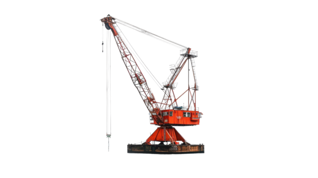 Building crane on transparent background